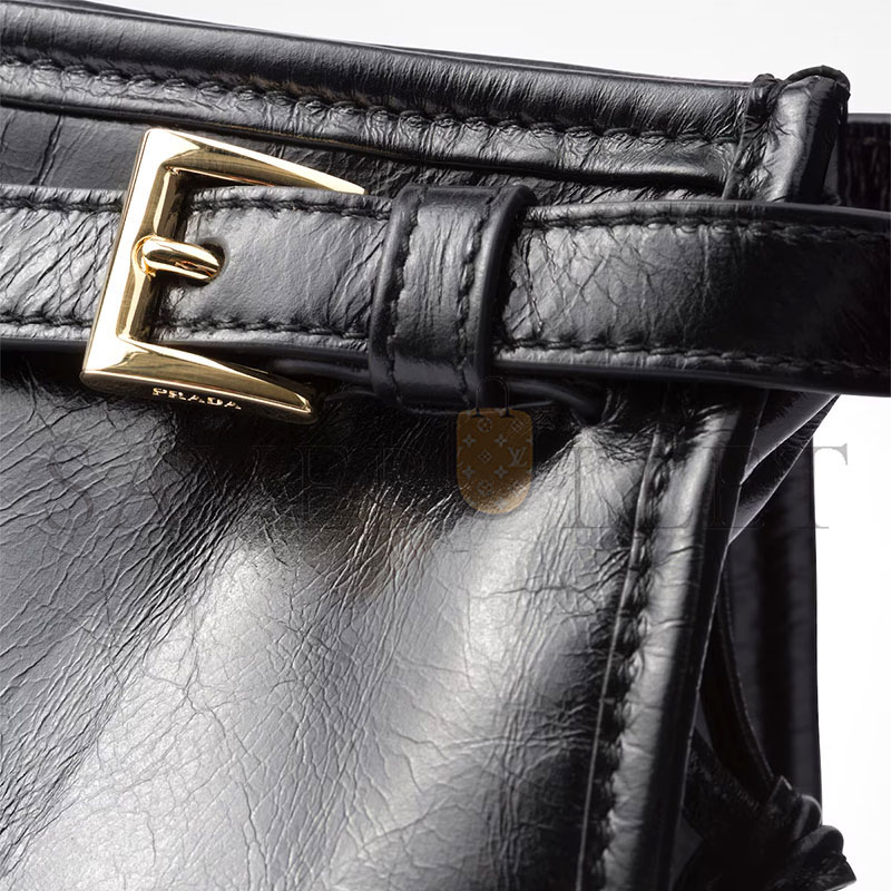 Pra*a bonnie large leather handbag 1ba433 (38*24*12cm)